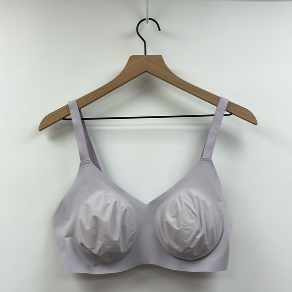 Knix Wingwoman Contour Wireless Plunge V-Neck Bra Purple - Picture 2 of 7